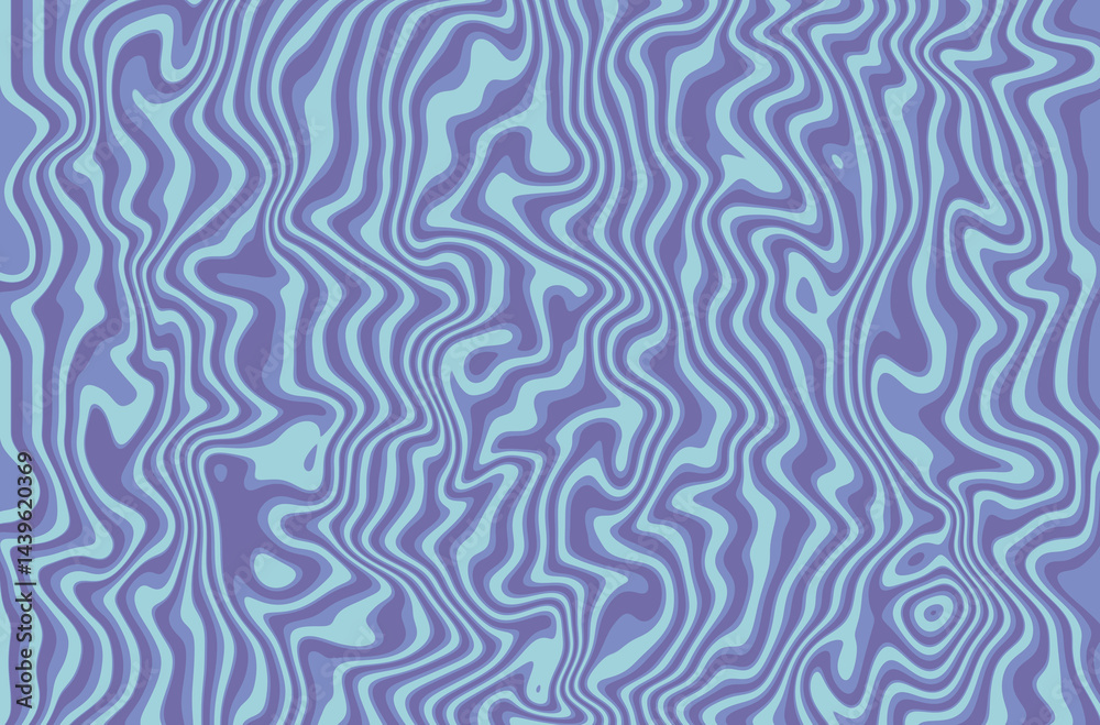 Fototapeta premium Vintage pattern with curved blue lines. Curly design print