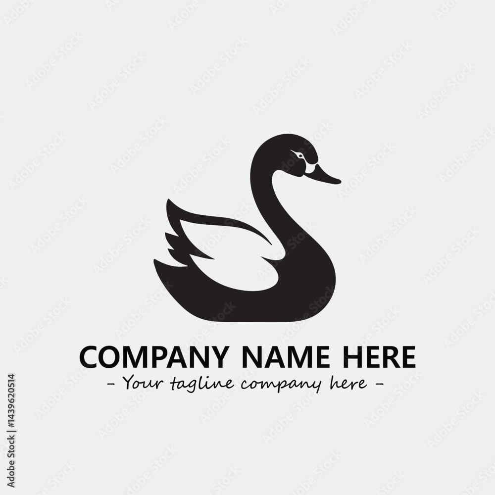 Fototapeta premium Swan Silhouette Logo Company Design Illustration Vector Graphic Image