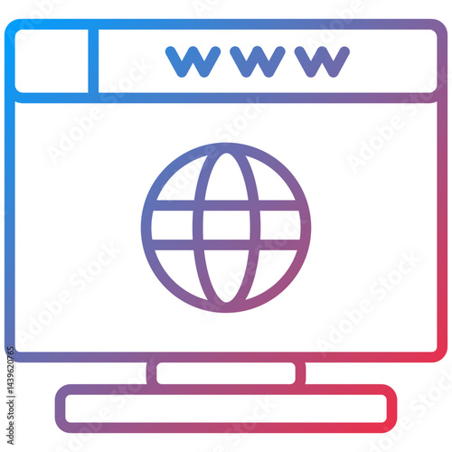 Web Browser Line Icon Style