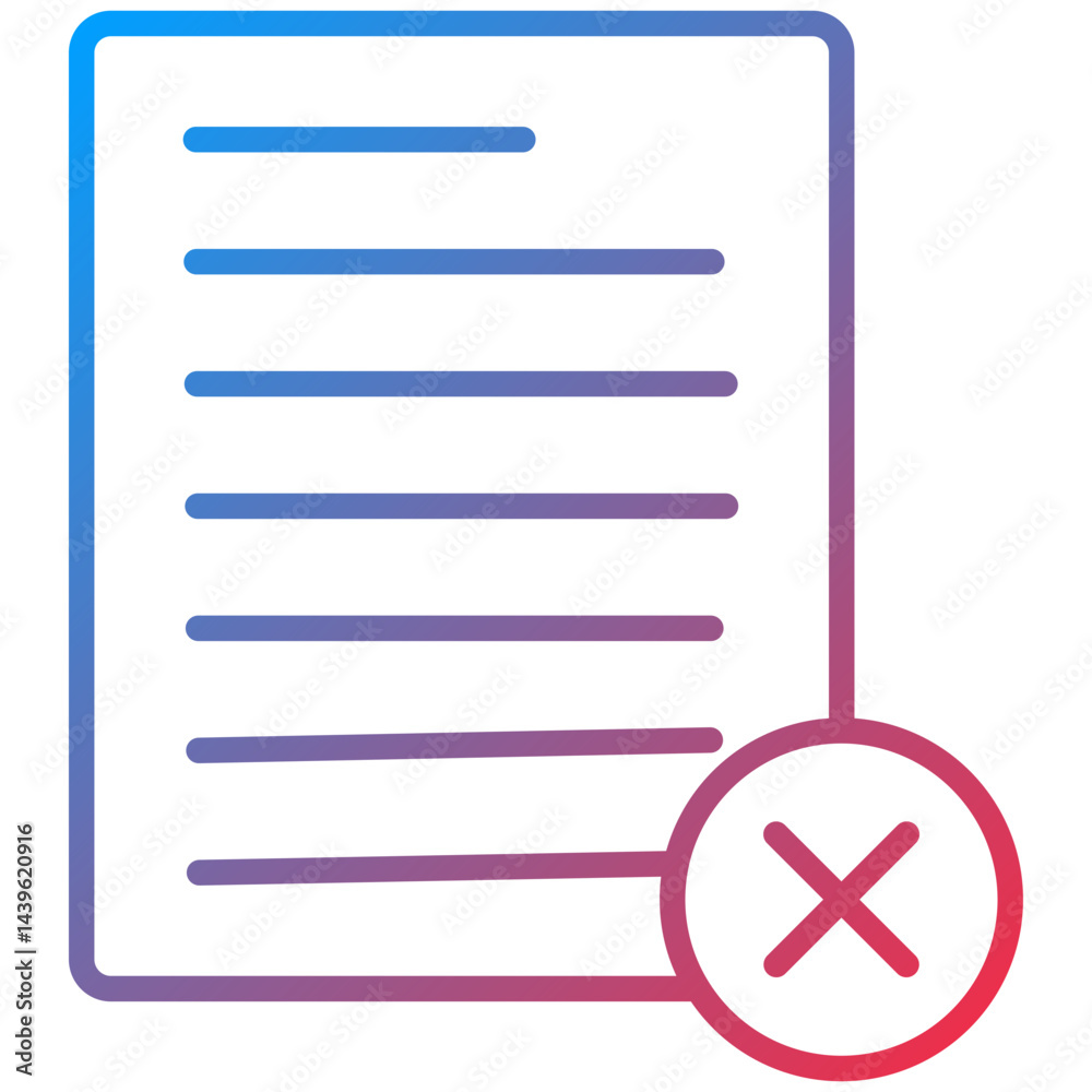 Rejected Project Line Icon Style Rejected Project Line Icon Style