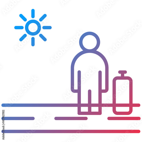 Tourist Line Icon Style