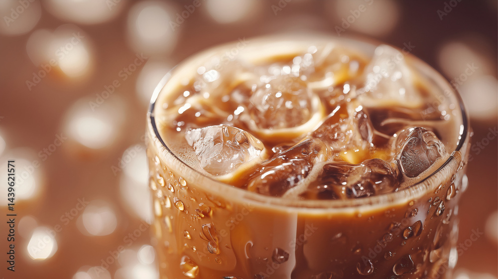 Refreshing iced drink served in a chilled glass, created with Generative AI