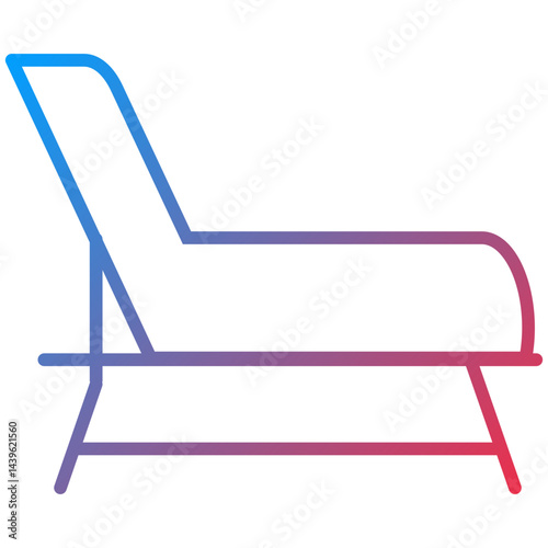 Beach Chair Line Icon Style