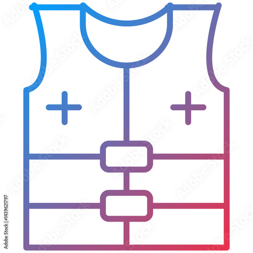 Life Vest Line Icon Style