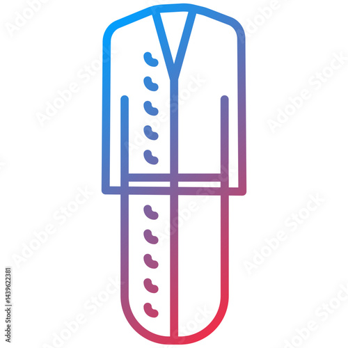 Bathrobe Line Icon Style