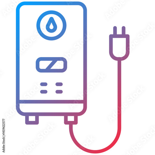 Water Heater Line Icon Style
