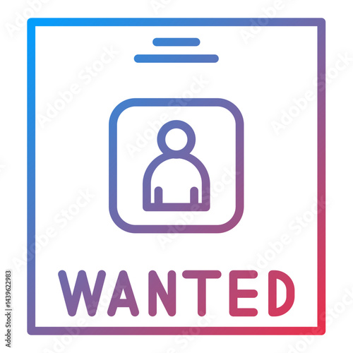 Wanted Line Icon Style