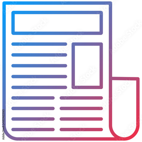 Newspaper Line Icon Style