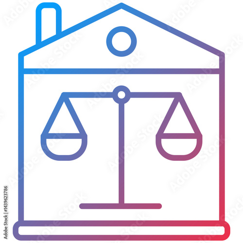 Property Law Line Icon Style