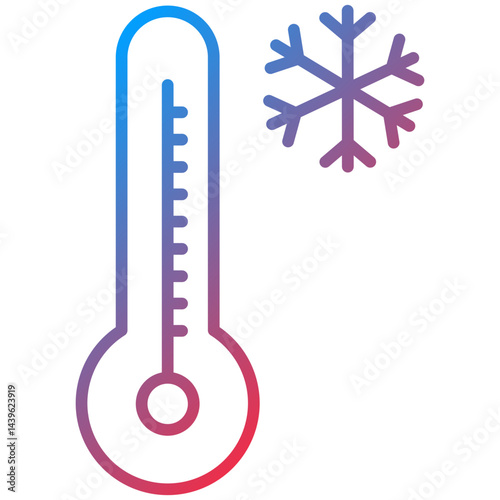 Thermometer Line Icon Style