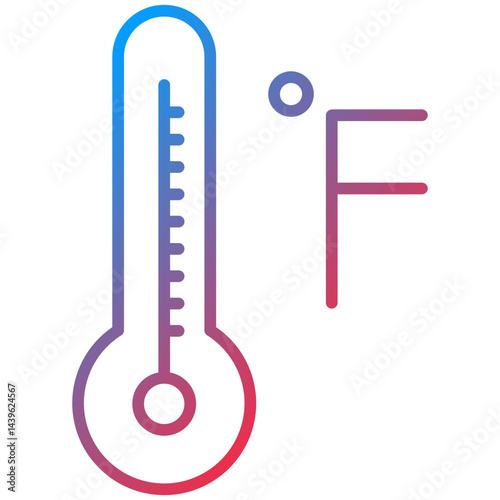 Farenheit Line Icon Style