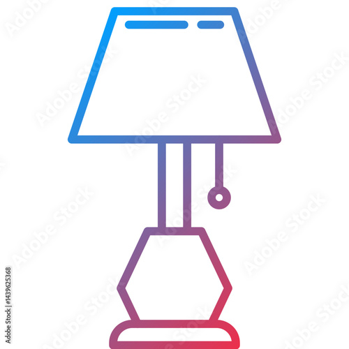 Table Lamp Line Icon Style