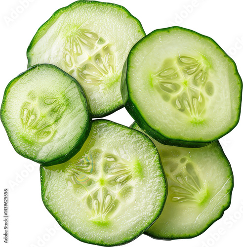 Obraz na płótnie Fresh cucumber slices on white background w salonie