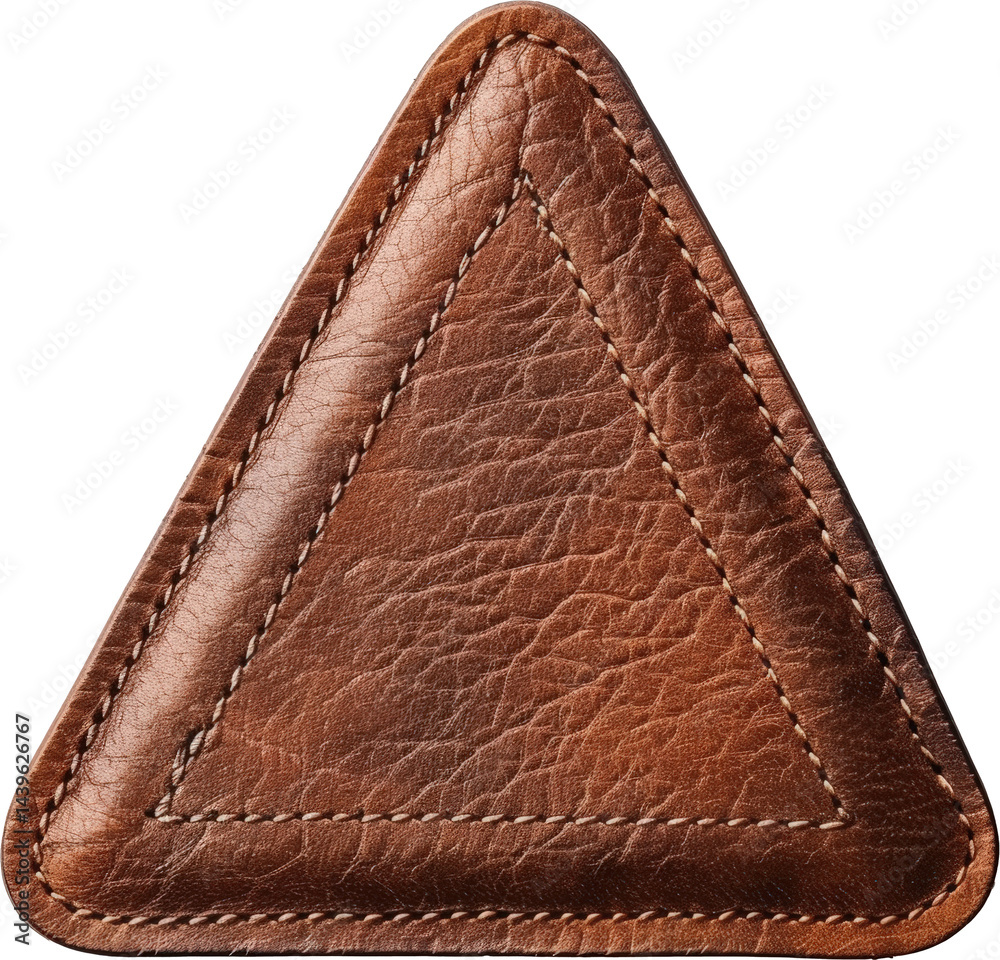 Obraz premium Textured brown leather triangular patch
