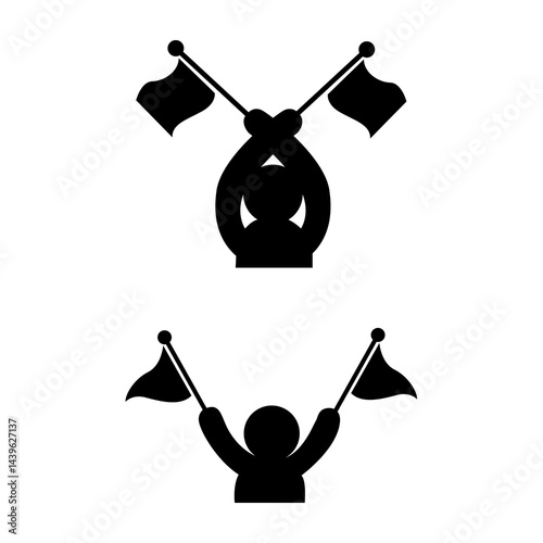 Finish Line Flags Symbol,  Race Victory Icon