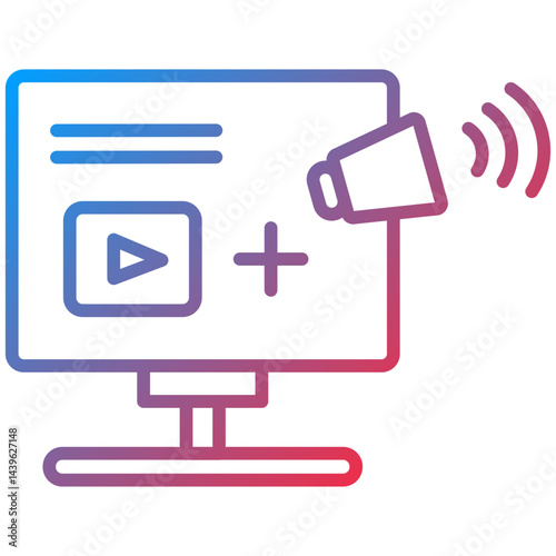 Online Marketing Line Icon Style
