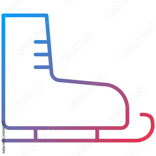 Ice Skate Line Icon Style