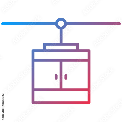 Gondola Line Icon Style