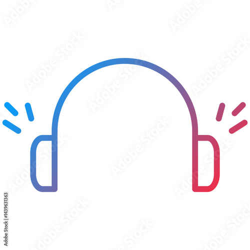 Earmuffs Line Icon Style