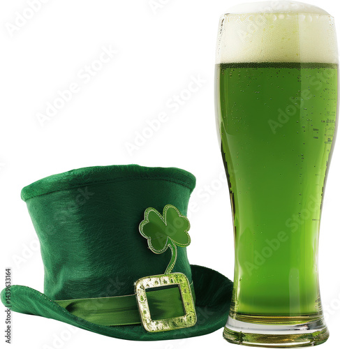 Obraz na płótnie St. Patrick's Day green beer and hat w salonie