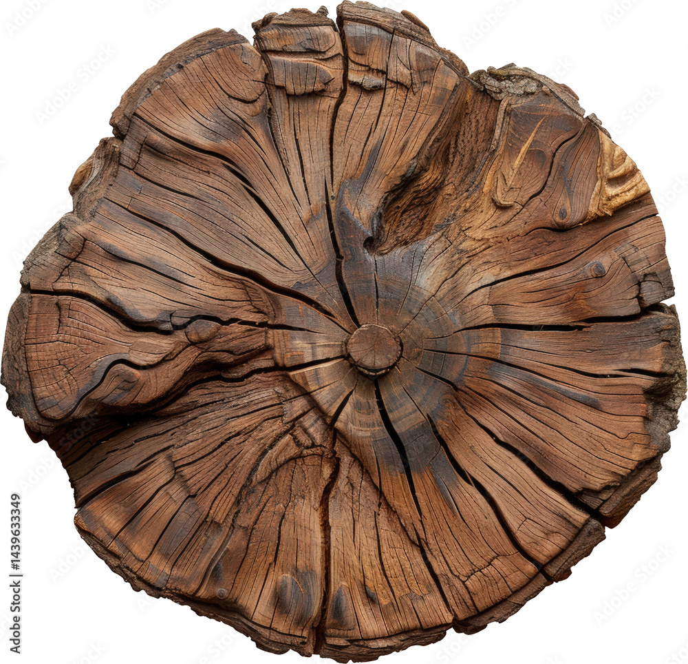Close-up of a textured tree stump