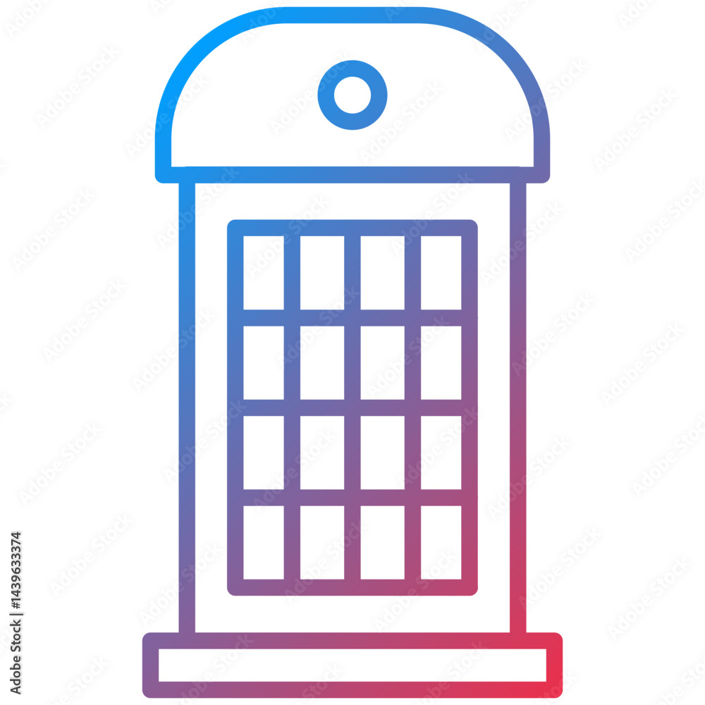 Phone Booth Line Icon Style Phone Booth Line Icon Style