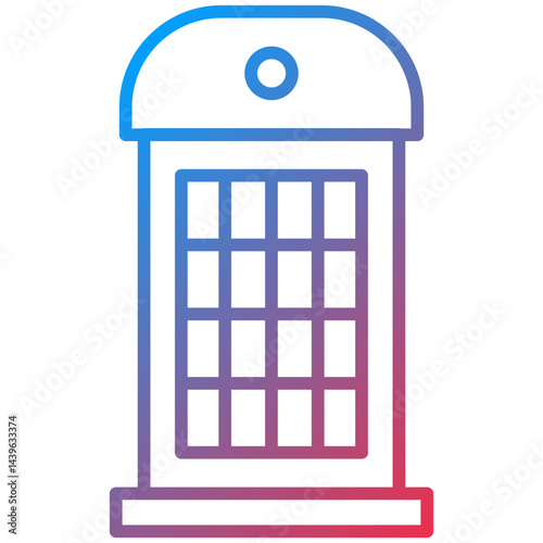 Phone Booth Line Icon Style