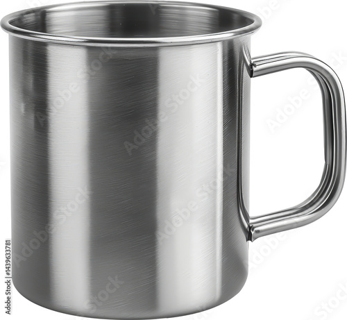 Obraz na płótnie Shiny stainless steel mug w salonie