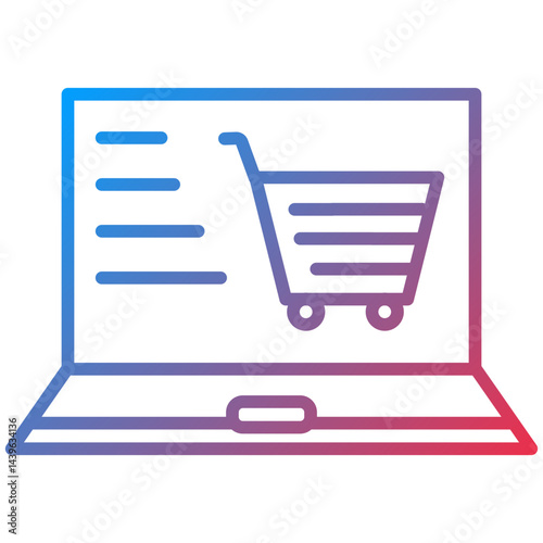 Online Shop Line Icon Style