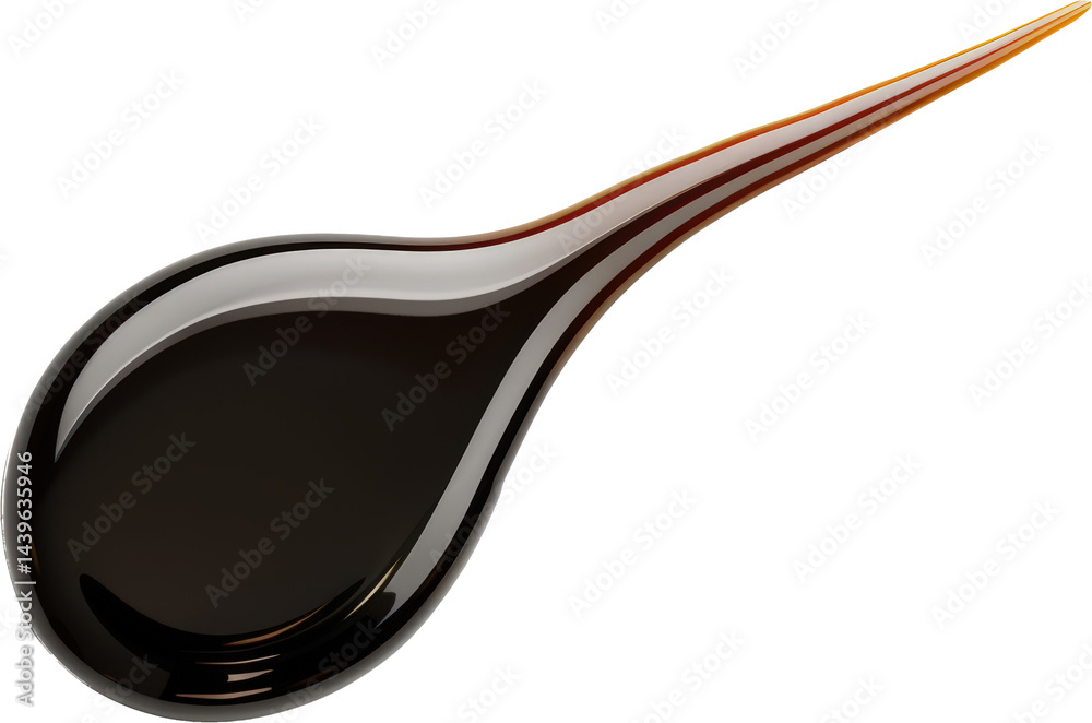Glossy black liquid droplet