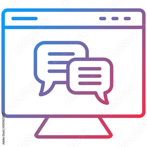 Ecommerce Chat Line Icon Style