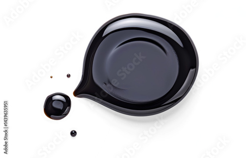 Obraz na płótnie Black liquid droplet on white surface w salonie