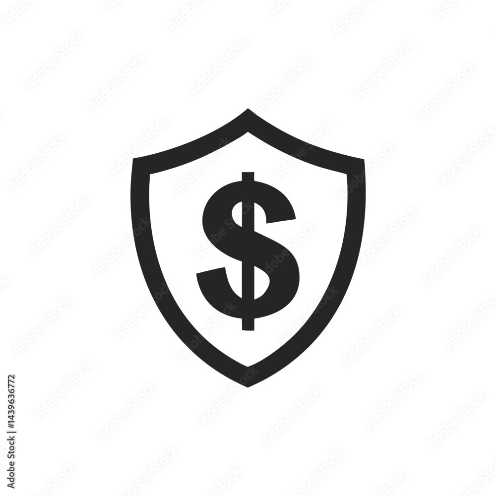 Dollar shield financial icon Dollar shield financial icon