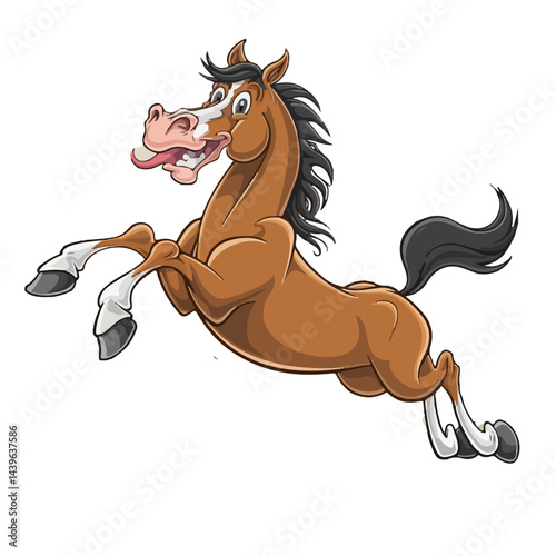 Funny horse cartoon vector illustration

