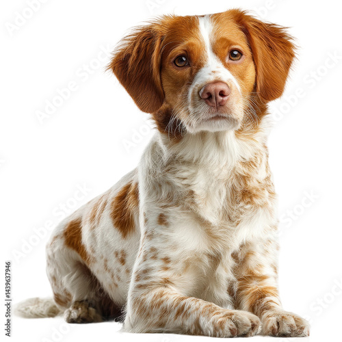 Brittany Spaniel Dog Isolated on Transparent Background