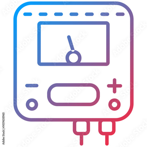 Voltmeter Line Icon Style