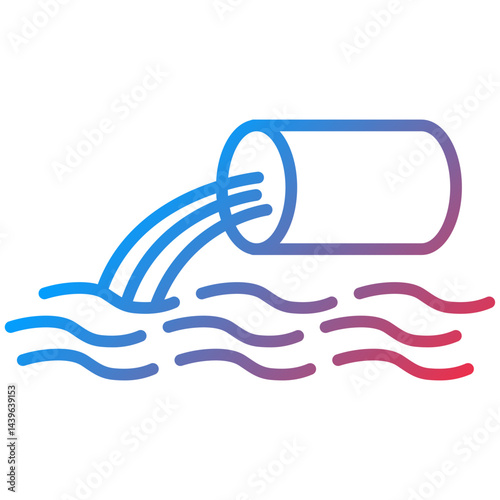 Waste Water Line Icon Style