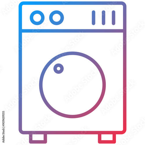 WashingMachine Line Icon Style