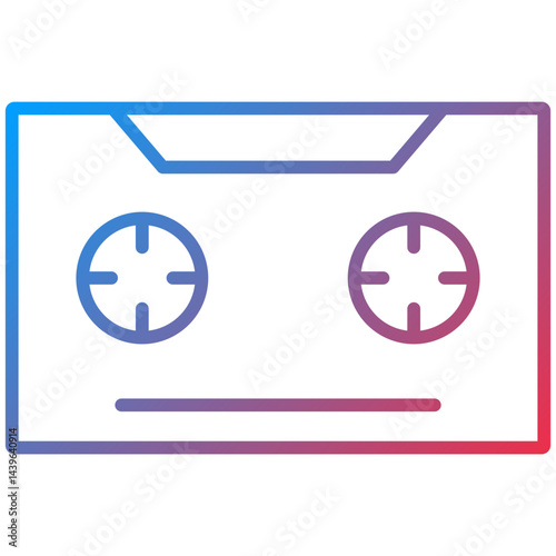 Cassette Line Icon Style