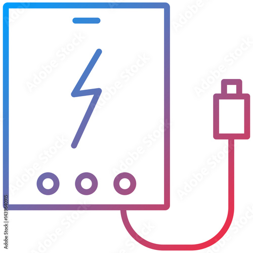 PowerBank Line Icon Style
