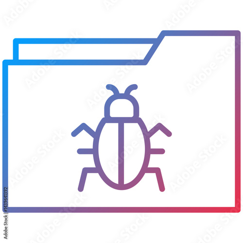 Infected Folder Line Icon Style