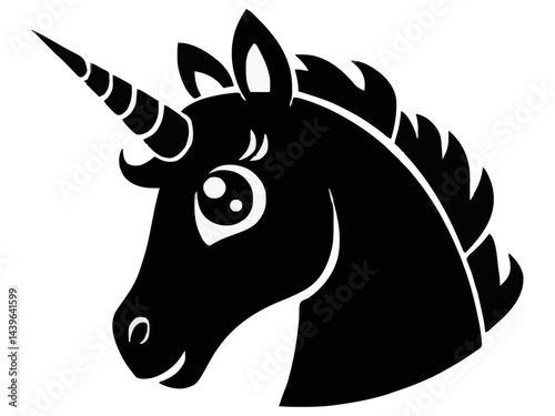 Unicorn head logo icon stock illustration