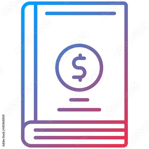Accounting Book Line Icon Style