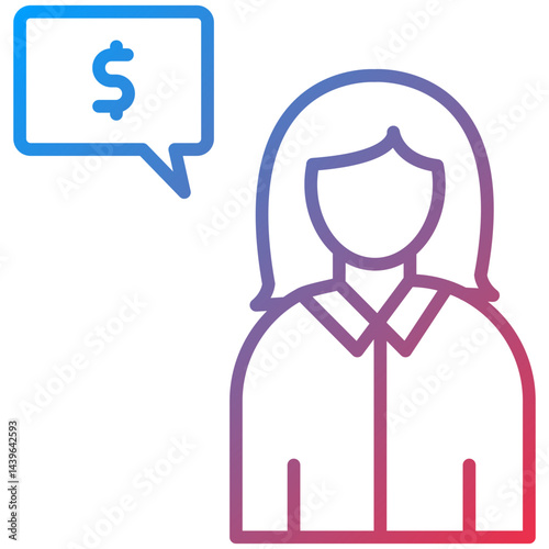 Female Advisor Line Icon Style