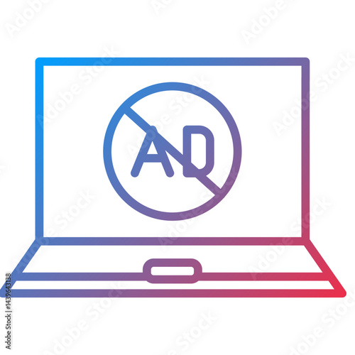 AD Blocker Line Icon Style