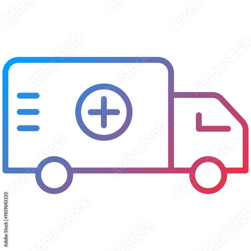 Ambulance Line Icon Style