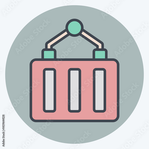 Icon Container. related to Industry symbol. color mate style. design editable