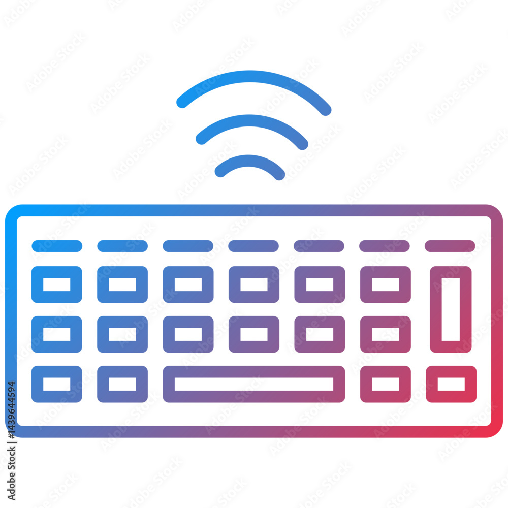 Wireless Keyboard Line Icon Style Wireless Keyboard Line Icon Style