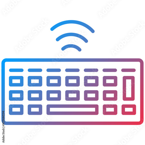 Wireless Keyboard Line Icon Style