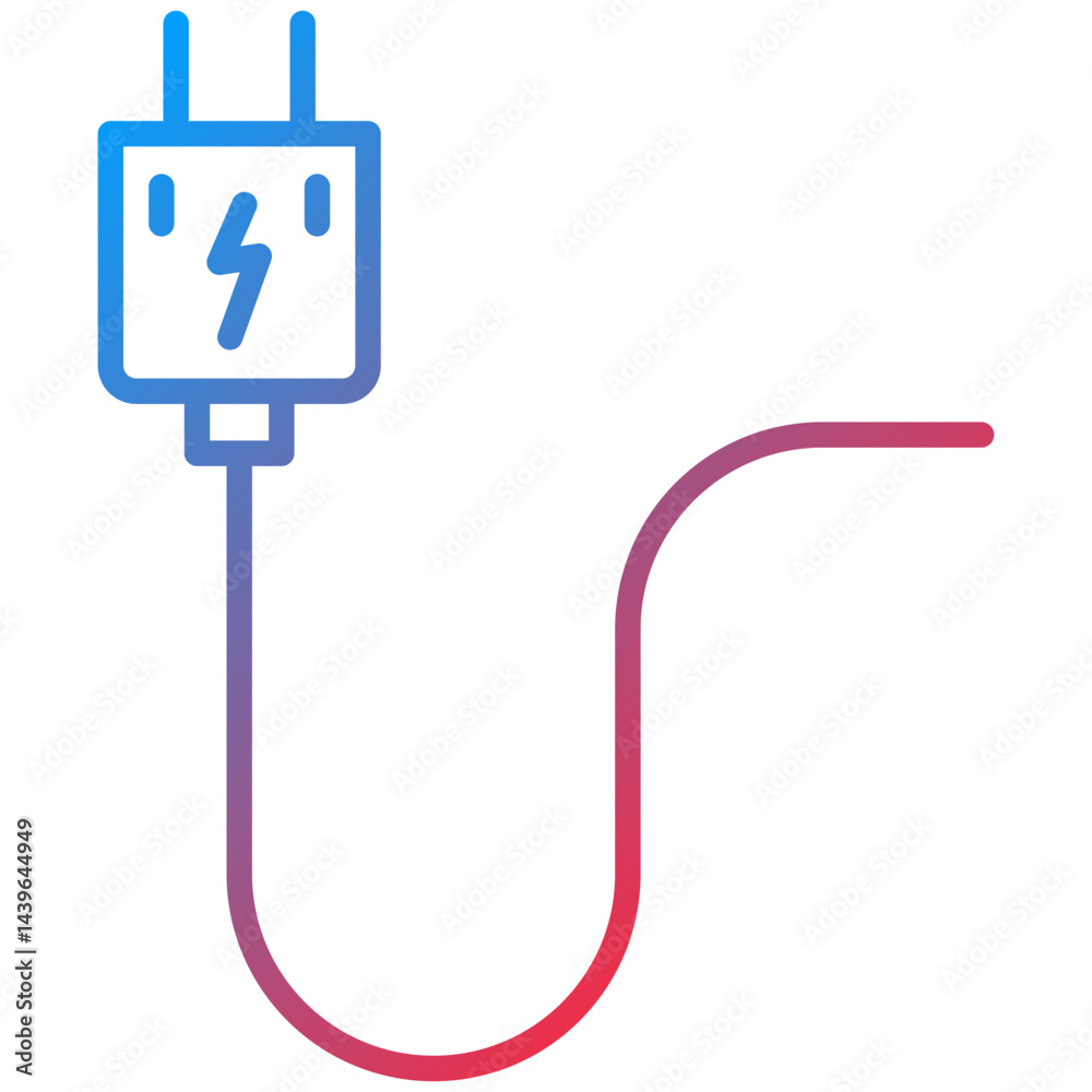 Power Plug Line Icon Style Power Plug Line Icon Style